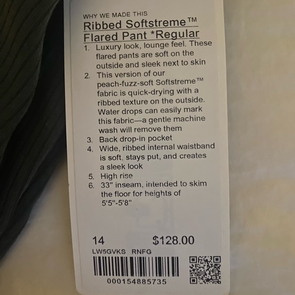 lululemon athletica Ribbed Softstreme Flared Pant - Army Green - Picture 2 of 3